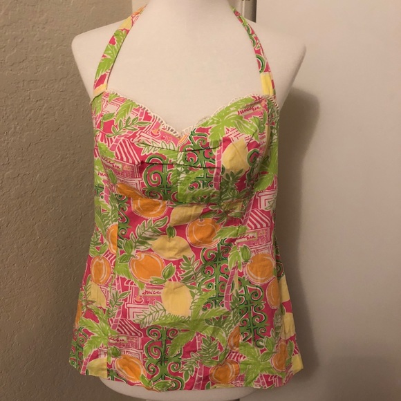 Lilly Pulitzer Juice Stand Print Halter - Picture 1 of 3